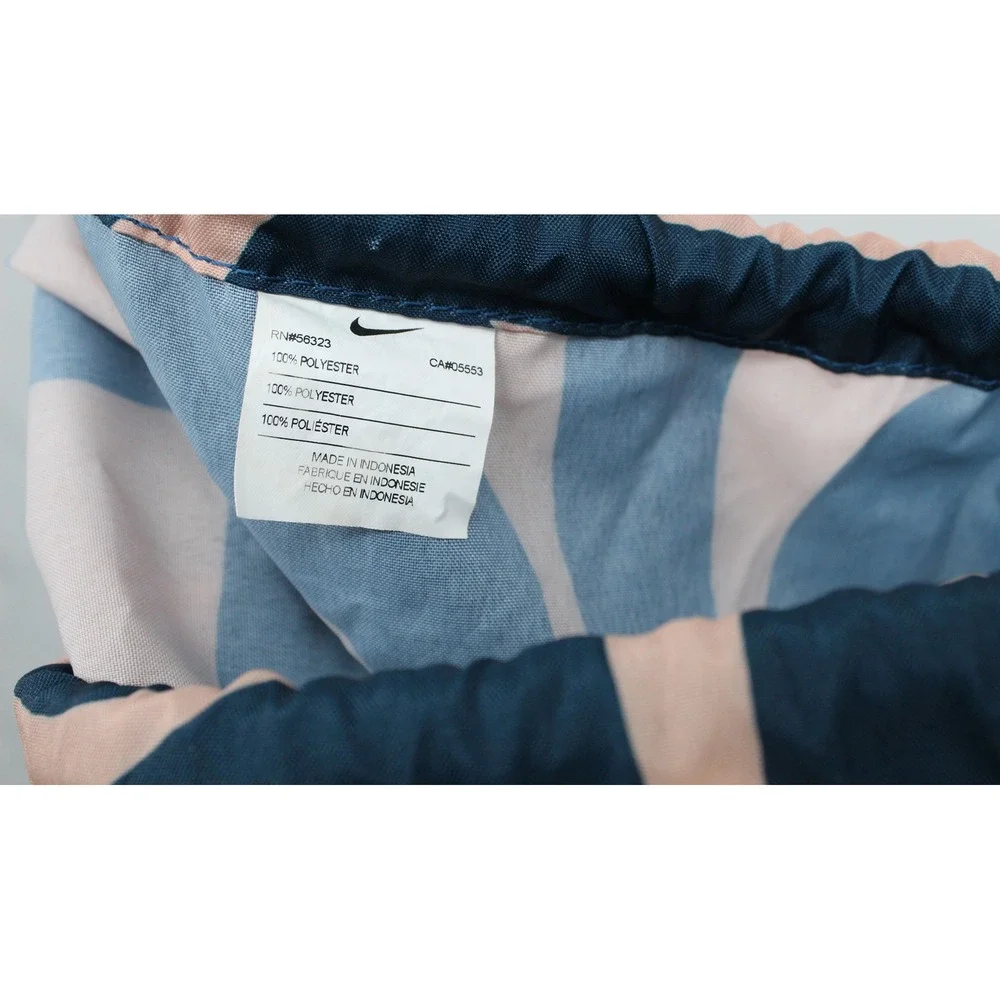 Nike Drawstring Gym Bag Navy Blue‎ Peach Abstract Print Gym Sackpack Logo Unisex
